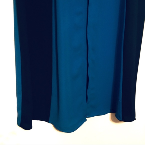 BCBG Maxazria Jane Flowy Maxi Front Slit Blue Skirt Size Medium (M) - Picture 4 of 5